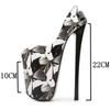 Sexy 22cm Extreme High Heels Shoes Woman Fashion Print Platform Pumps Heeled Shoes Lady Large Size Stripper Fetish Shoes Ladies