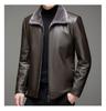 Thickened Lambskin Leather Jacket with Fur Lining for Middle-Aged and Elderly Men