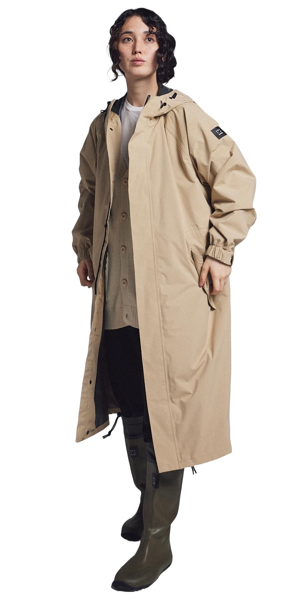 

Ametohare Водонепроницаемая и дышащая велосипедная модель Велосипедный режим Дождевик EX Женский дождевик, AH-302, бежевый