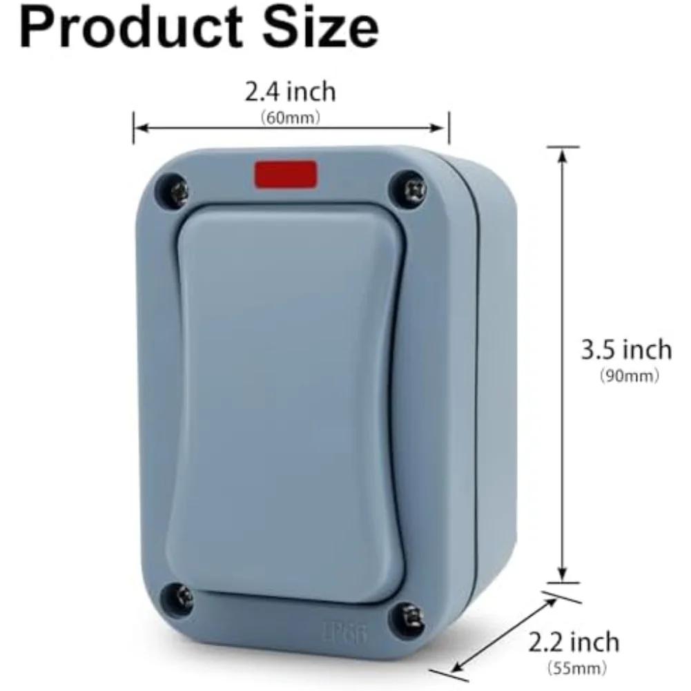 Außenlichtschalter, einpoliger Wandschalter mit LED-Anzeige, einpolig/doppelpolig, geeignet für den Außen-/Gartenbereich