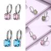 Contemporary Geometric Alloy Zircon Earrings For Women Square Shape Trendy Summer 2022