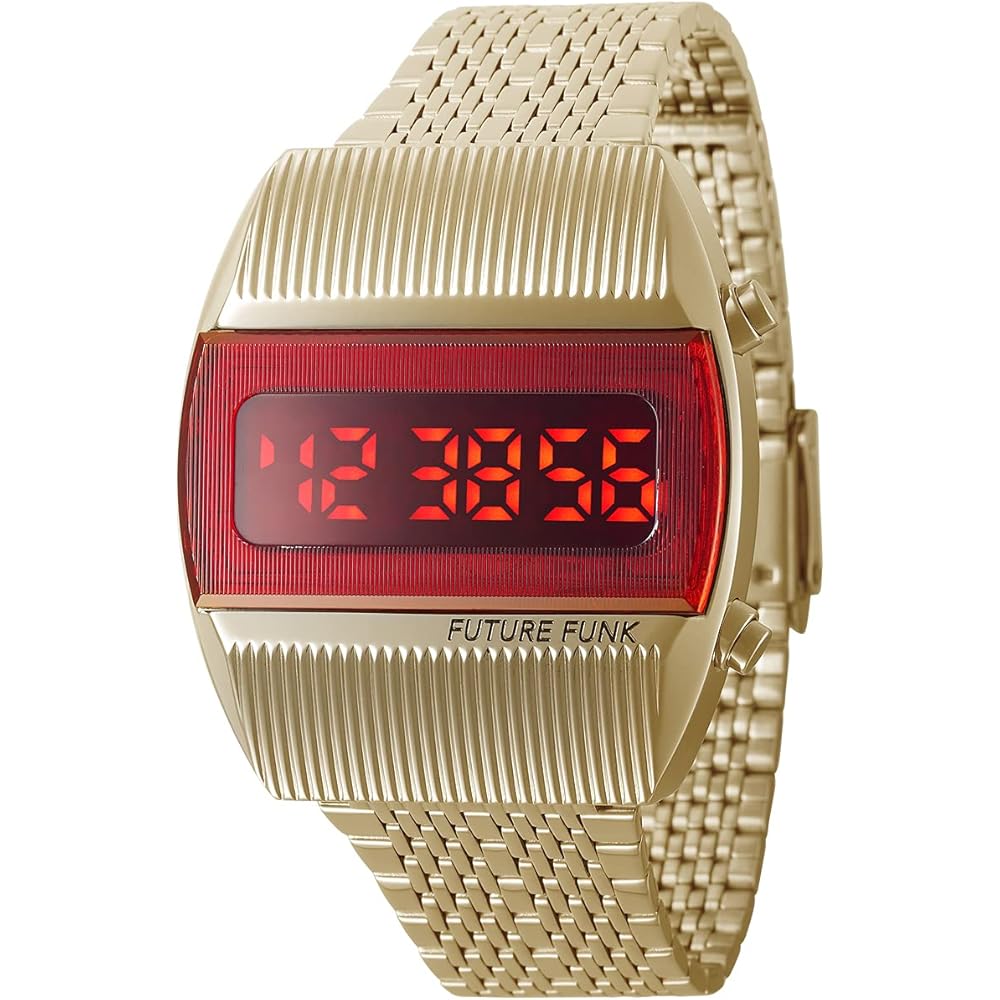 Future Funk Analog Digital Watch Space Age Design Waterproof with Manufacturer Warranty FF201-YG-MT Gold