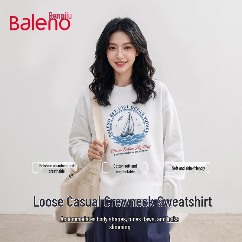 Baleno Women's Cotton Blend Crewneck Sweatshirt