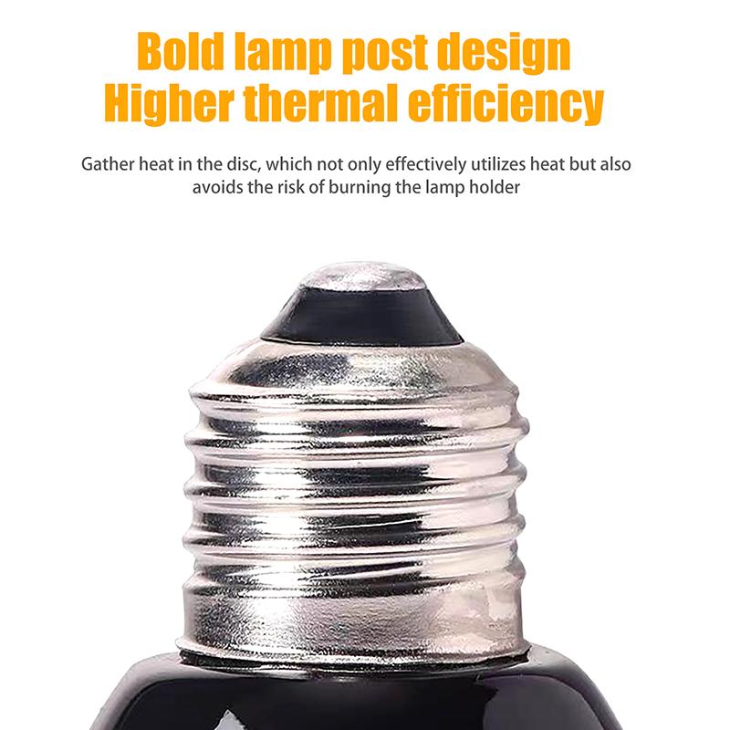 1 buc 220-240V Lampă de încălzire cu infraroșu îndepărtat Ceramică neagră E27 Bec încălzitor pentru animale de companie Incubator Pui Broască țestoasă Șopârlă Reptilă Lumină 20-80W