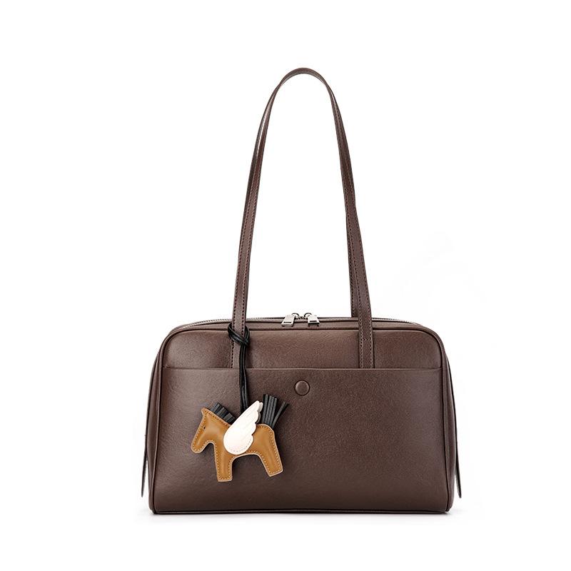 

The first layer of pure cowhide women s shoulder bag, high-end laptop bag, women s genuine leather large-capacity BD women s bag 31*12*20 коричневий