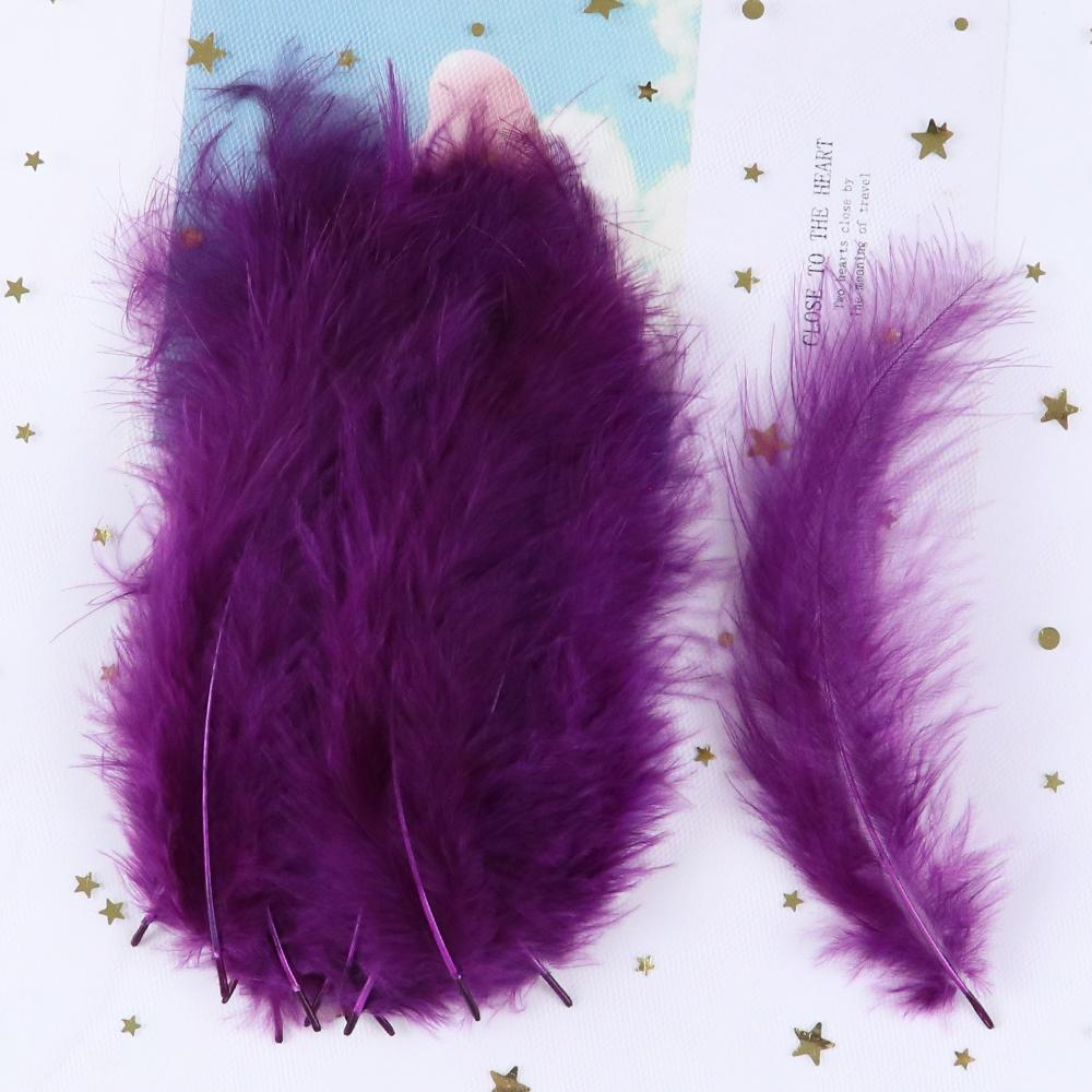 50 PCS Turkey Marabou Feathers 10-15CM Fluffy Decorative Feather for DIY Wedding Dress Jewelry Decoration Accessories Plumes