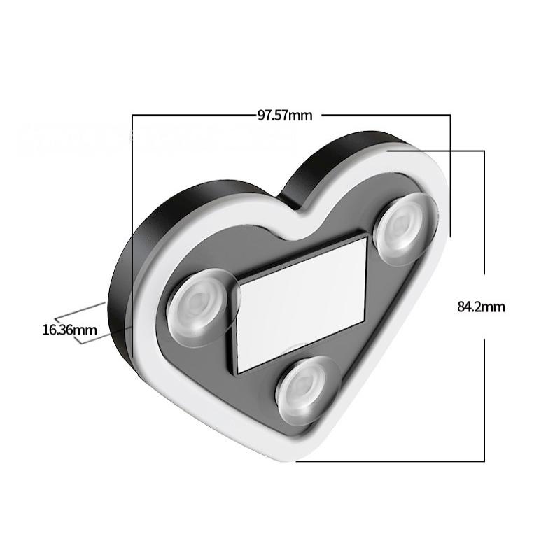 1 Set Car Window Suction Cup Led Atmosphere Light Heart Shaped Car Ambient Light 500Mah Solar/Usb-C Rechargeable Neon Lamp