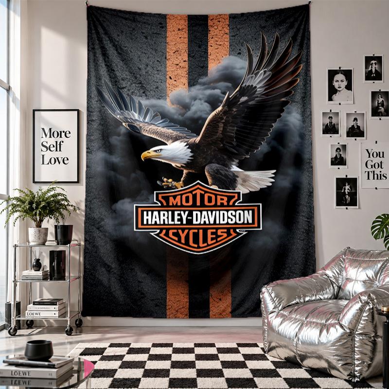 Arazzo da PareteArte Harley-DavidsonTessuto da AppendereCopertura Decorativa di Sfondo per Decorazione della Stanza