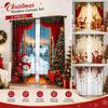 2pcs DIY Merry Christmas Curtains Polyester Happy Curtain Set Christmas Curtain Set Home Decor