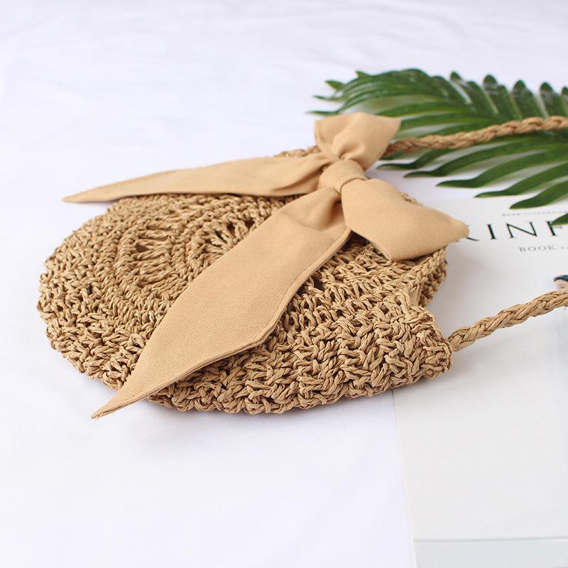 Round Straw Bag Handbags Women Summer Rattan Bag Handmade Woven Beach Circle Bohemia Handbag New Fashion 2025 New Gift