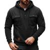 Men's Outdoor Hooded Sweatshirt with Multi Pockets, Long Sleeve Warm Casual Pullover