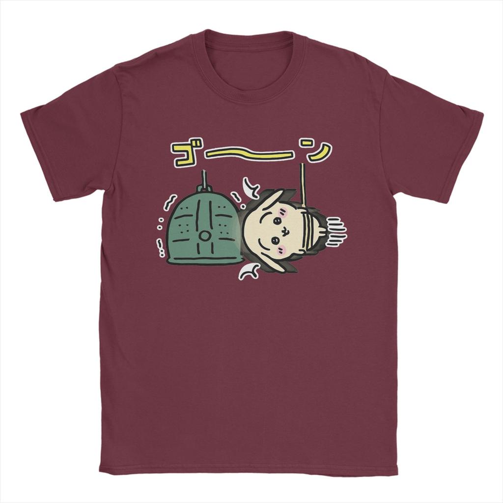 Chiikawas Buddhist TShirts for Men Vintage Pure Cotton Tees Crewneck Short Sleeve T Shirt Plus Size Clothes
