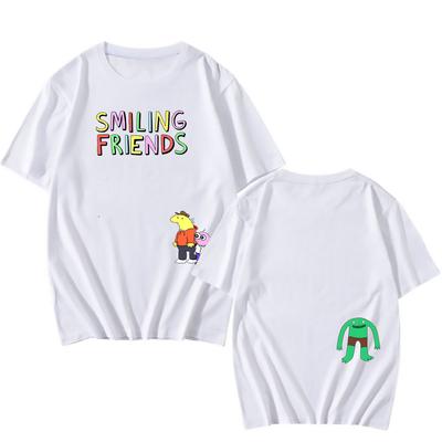 Smiling Friends Manga Graphic T-shirt Cotton Short Sleeve Loose Tshirts Unisex Streetwear Casual O-neck Fashion T Shirt