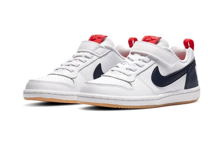 Nike Court Borough Low Slip Resistant Abrasion Resistant Balance Low top Skateboard Shoes White Red Blue 870025-105