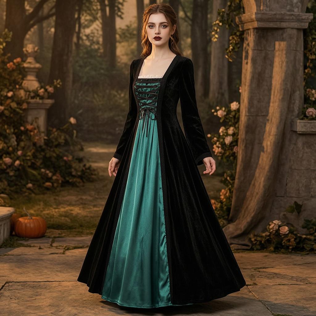 Abito Medievale Rinascimentale Con Corsetto Per Cosplay ed Eventi in Costume
