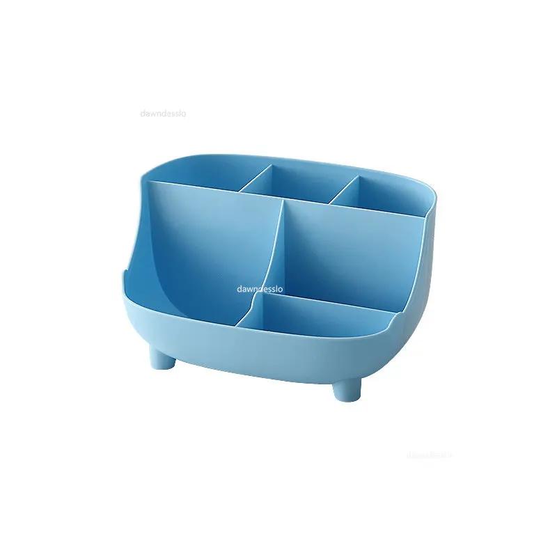 Creative 6 Gird Desktop Organizer Pen Holder Multifunctional Desk Makeups Pencil Storage Stand Box School Office Stationery