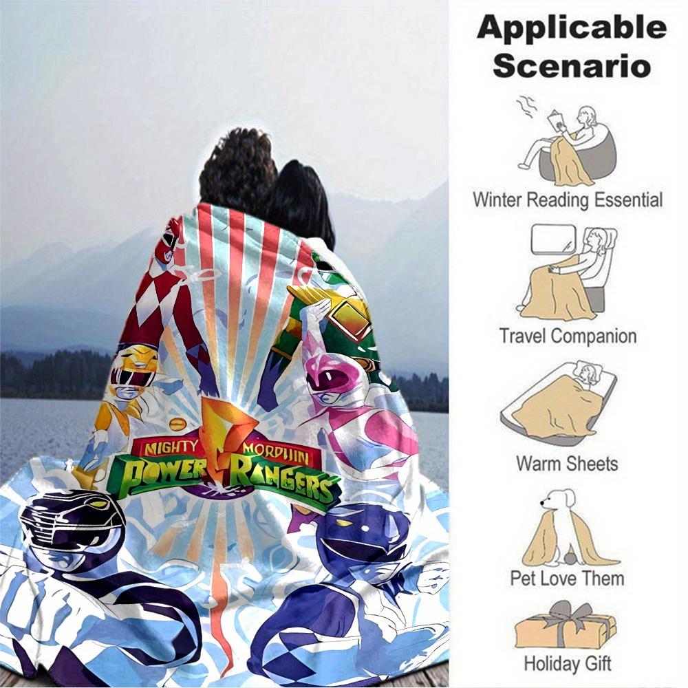 

1pc Mighty Morphin Power Rangers Digital Printed Flannel Blanket, Super Soft Plush Fleece Bed Cover, Multipurpose Four Seasons Hypoallergeni 150x180cm