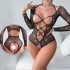 Hot Sexy Heart Fishnet Dress Woman Sexy Lingerie Fancy Bodysuit Lace Underwear Erotic Bodystockings Porn Outfits Night Queen Set