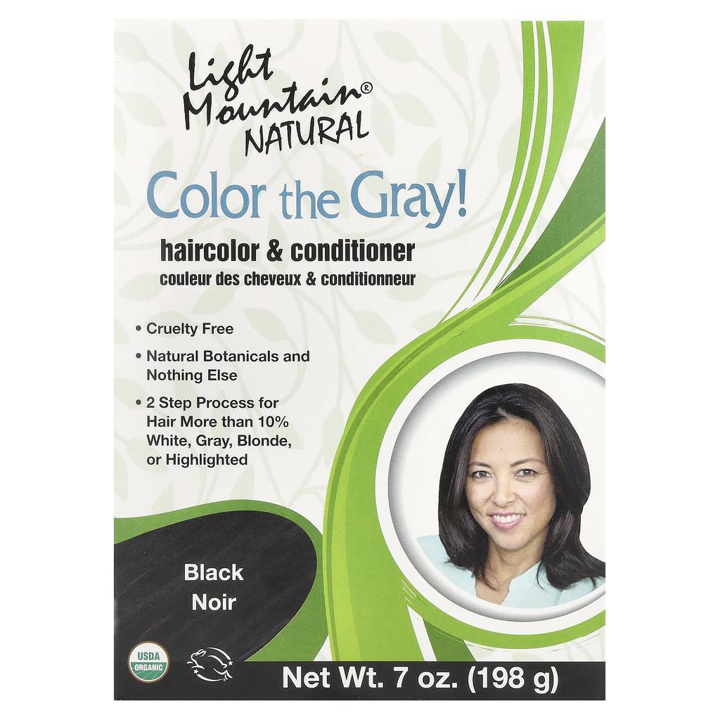 Color the Gray! Natural Hair Color & Conditioner, Black, 7 oz (198 G)