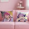 H-Hololive M-Minato Aqua Cushion Cover Short Plush Double-Sided Printing Home Machine Washable In Warm Winter Pillow Case