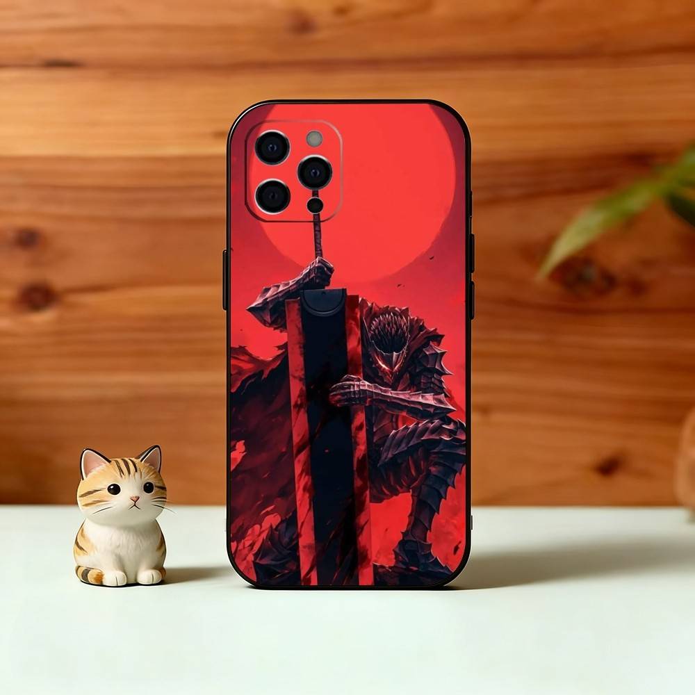 Cool Popular B-Berserk Comic Phone Case For iPhone 17, 16,15,14,13,12,11 Plus,Pro Max, Others Soft Black Cover