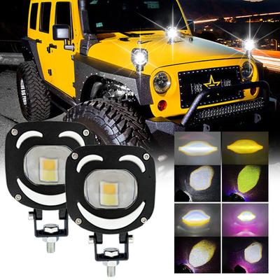 Motorcycle Headlight Auxiliary LED Fog Light Explorers Offroad Angel Eyes LED Light Driving Spotlights