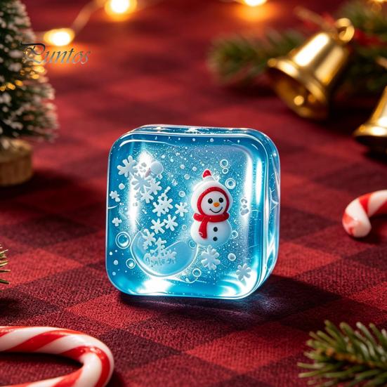 Hand Therapy Squeeze Balls Christmas Clear Cube Toy, Santa Claus Stress for Relief Toy Anxiety Reduction, Relaxation Ball Sensory Xmas Gift Calming