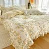 Princess Style Ruffles 100% Cotton Quilt Cover Set or Single Quilt Covers Floral Soft Duvet Cover Cotton Cute Comforter Covers
