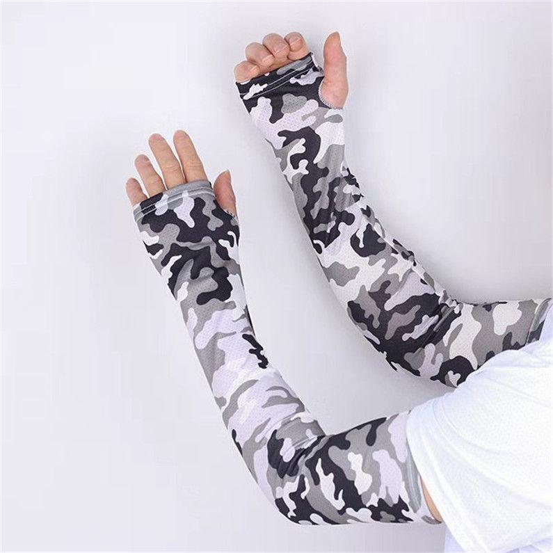Camouflage Ice Sleeves for Men and Women Summer Breathable Sunscreen Sleeves Outdoor Sports Cycling Anti UV Arm Sleeves