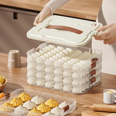 Portable Dumpling Box Food Grade Refrigerator Storage Box Large Capacity Chaos Safety Box Frozen Dumpling Storage Box