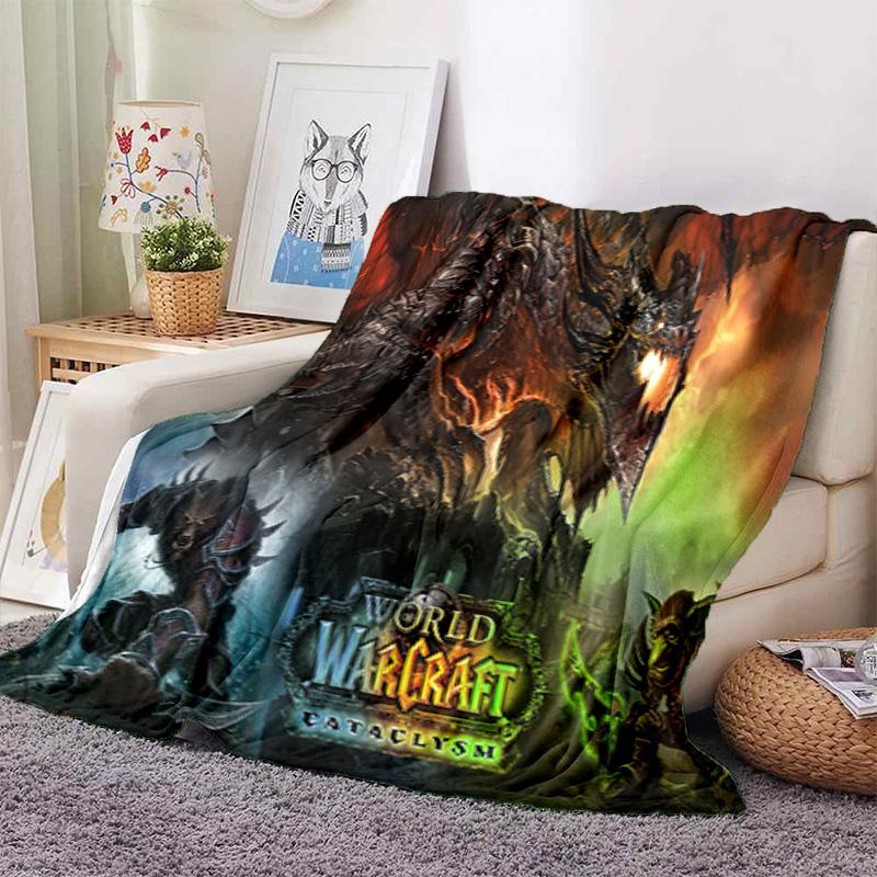 classic game World of Warcraft Frozen Throne blanket Soft and portable four season home bed, sofa blanket, office travel, lunch break, warm blanket Y4