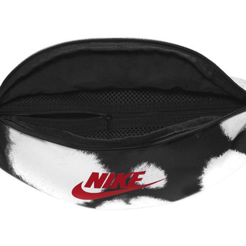 Nike Heritage Polyester Fanny Pack Regular Unisex Black White Casual DO6801-010