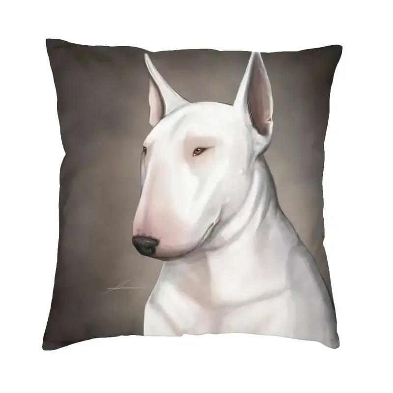 

Подходит для автомобиля, дивана, наволочки, британский бультерьер, наволочка для подушки, кавайная, милая собака 50x50cm слоновая кость