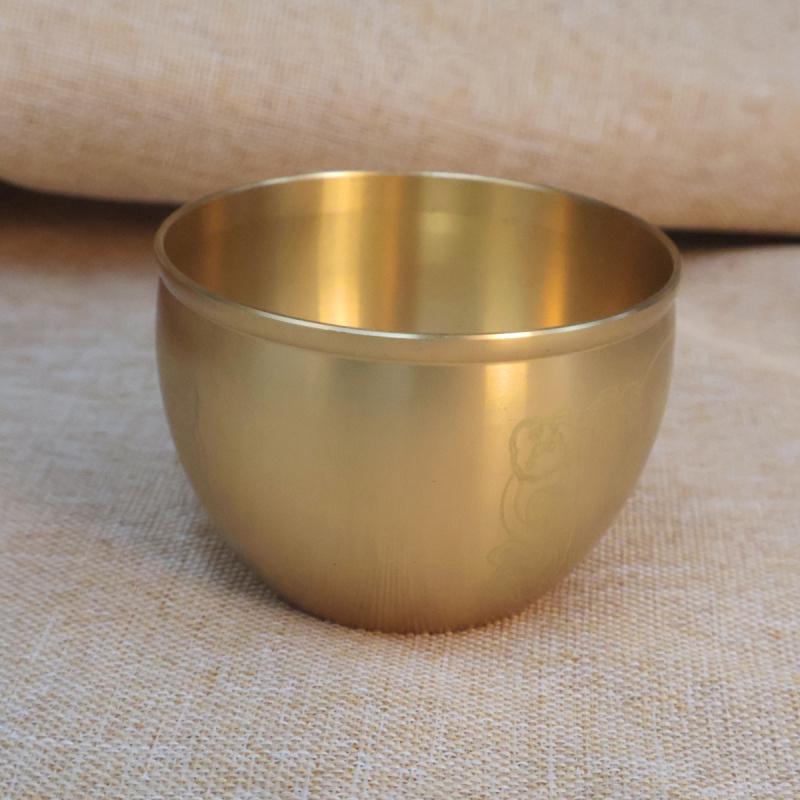 Brass Hundred Blessings Rice Jar Treasure Bowl Living Room Entrance Home Decor Craft Money Box Small Copper Basin