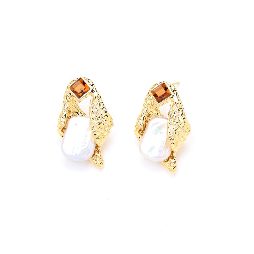 925 silver needle design sense niche baroque pearl stud earrings women s irregular cold wind versatile premium earrings