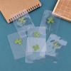 1/5/10Pcs Lucky Clover Postcards Natural Grass Transparent Wishing Cards For Bookmarks