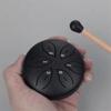 3-inch Mini Sky Spirit Drum (6-note Scale) Portable Children's Musical Instrument Toy, Handcrafted by Artisans (Black)
