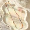 GEMCHIC Women's Colorful Summer Rainbow Beaded Necklace with Natural Freshwater Pearls and Daisy Charm