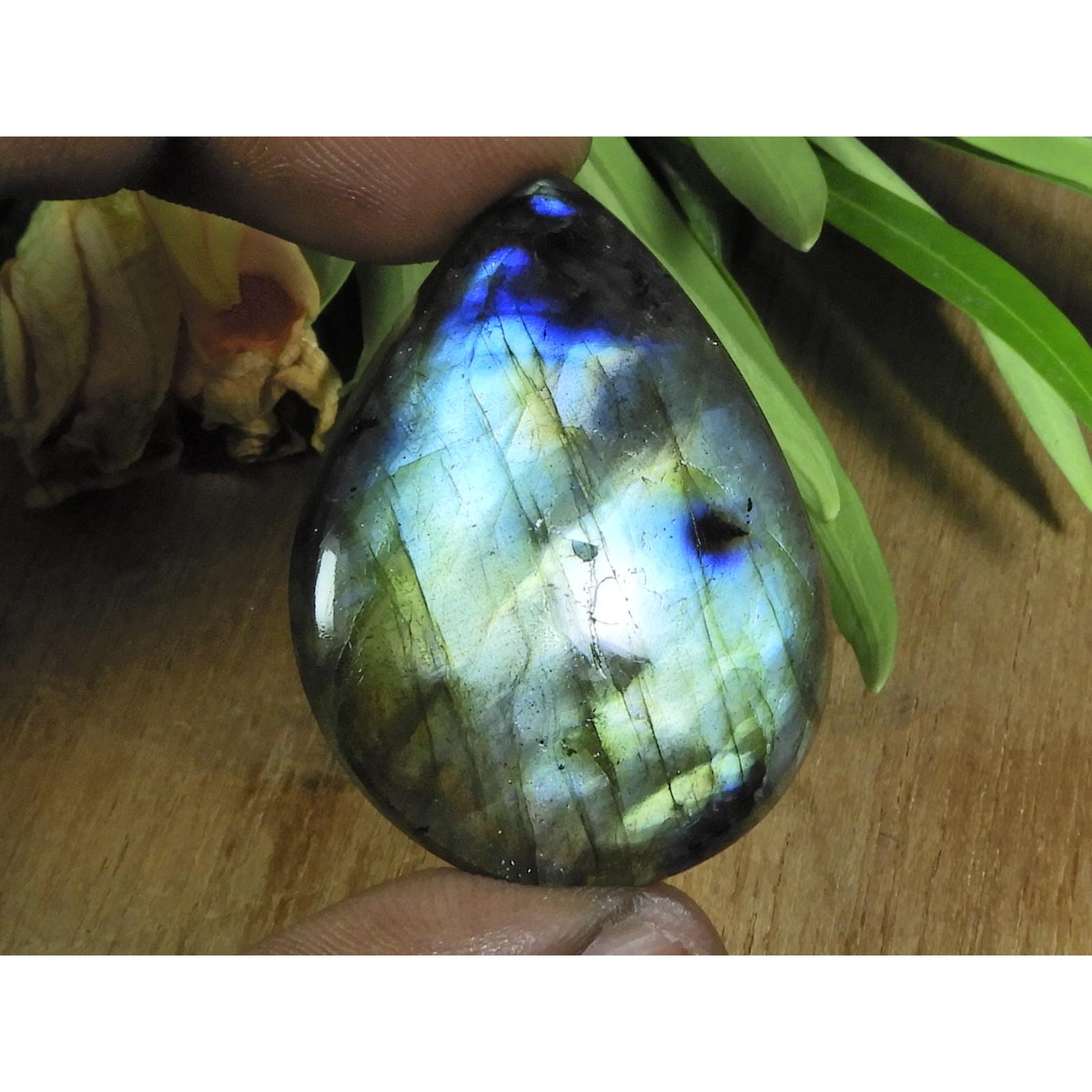 

31X41X07MM Natural Labradorite Multi Pear Cabochon Loose Gemstone 70Cts. B-35