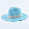 New Panama Soft Shaped Straw Hat for Women Men Summer Beach Sun Hats UV Protection Fedora Hat