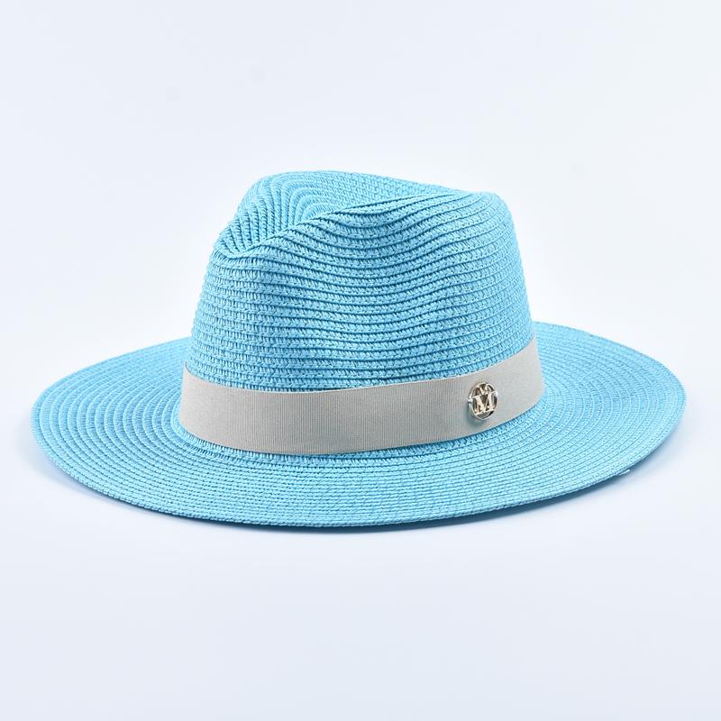 New Panama Soft Shaped Straw Hat for Women Men Summer Beach Sun Hats UV Protection Fedora Hat