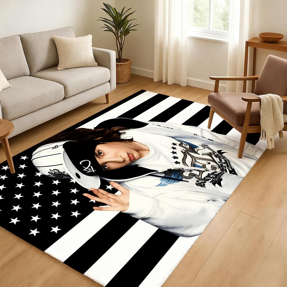 Guitarist T-Tom Kaulitz Singer Floor Mat Soft Thickened Absorbent Non-Slip Bedroom Living Room Door Mat Home Decor Flannel Rugs