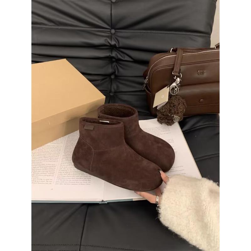 

Women s Large Size Soft Sole Heightening Winter Warm Fur One Anti-slip Snow Boots Plush Lined Ankle Boots Outdoor Sports Cotton Boots 40 темно-коричневого