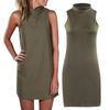 New Women Summer Sexy Party Dress Elegant Sleeveless Turtleneck Mini Dress For Casual Events