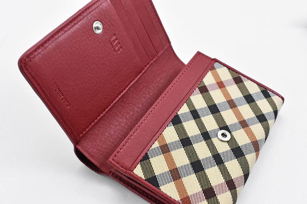 Daks HouseCheck Bifold Wallet, Men's, Red, One Size