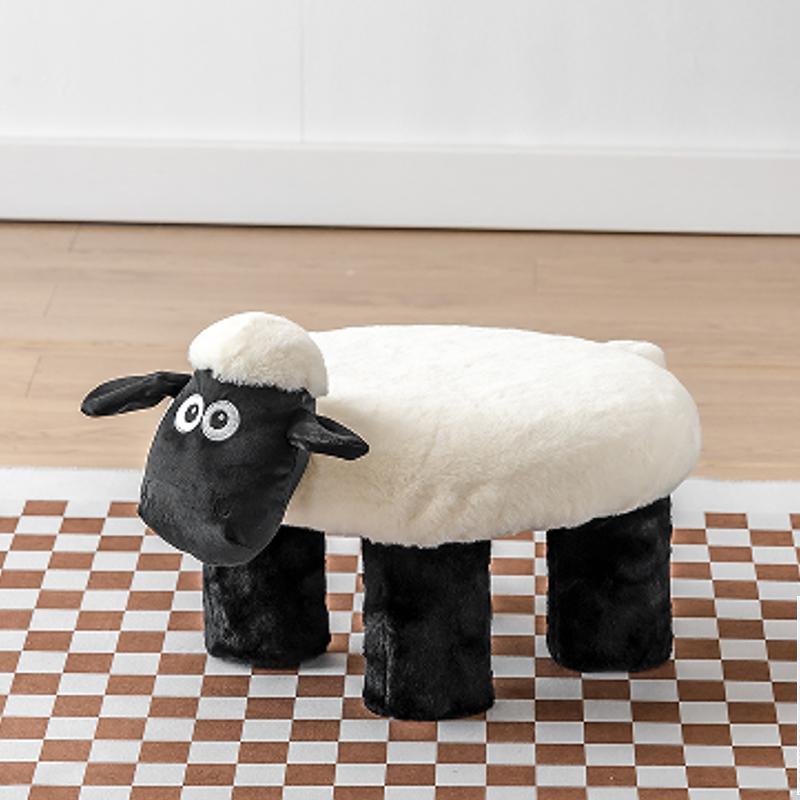 Solid Wood Creative Sheep Storage Stool Makeup Stool Living Room Change Shoe Bench Dressing Table Stool Storage Sofa Stool