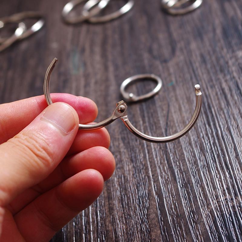 15/20/25/30/35/40/45/50 mm CARDS Albums Binding Shifting Key Chain Opening Circle Metal Rings Clip Adjustable Leather Rivets