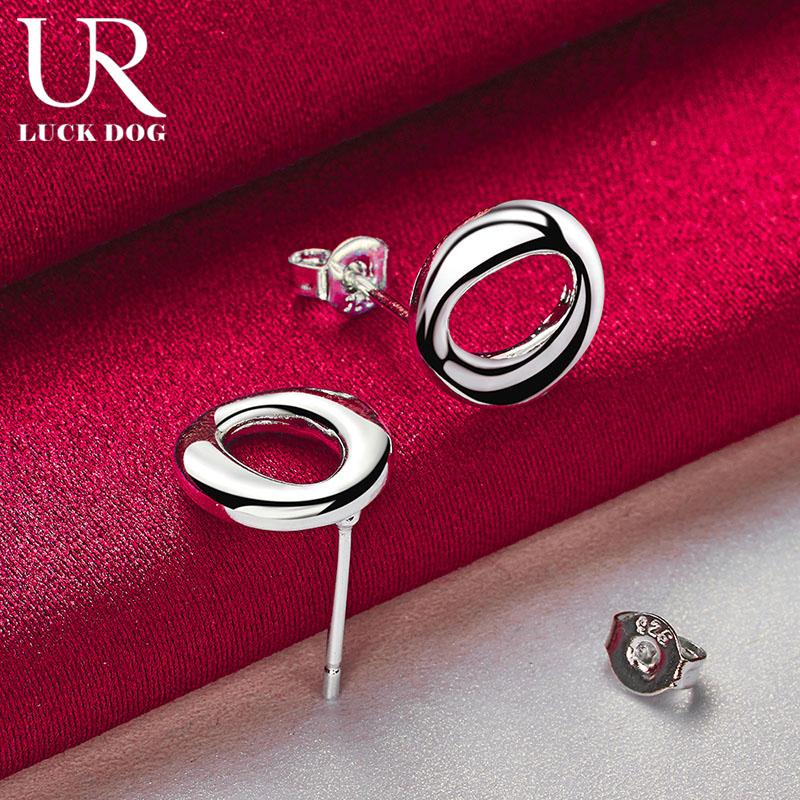 925 Sterling sølv runde piercing øredobber Fasjonable bryllup smykker