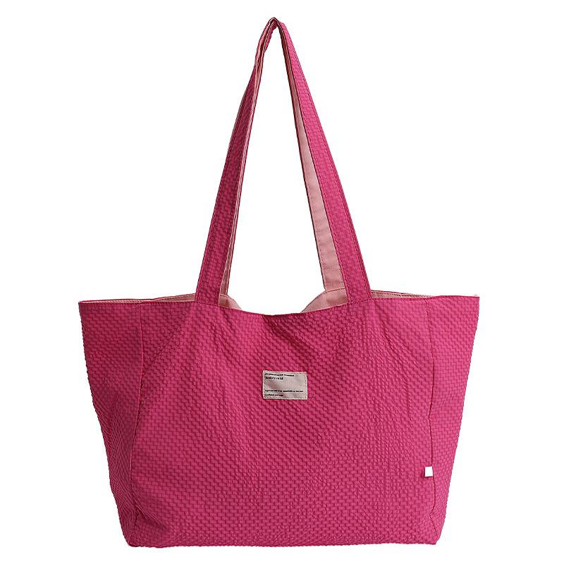 Summer Fresh Contrasting Color Double-sided Dopamine Color Canvas Bag Sweet Girl Shoulder Bag Multi-color Letter Shoulder Bag