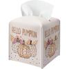 Floral Tissue Box Holder, Fall Florals Leather Tissue Box Cover Square, Autumn Facial Paper Organizer Dispenser Toilet Paper Holder for Bathroom